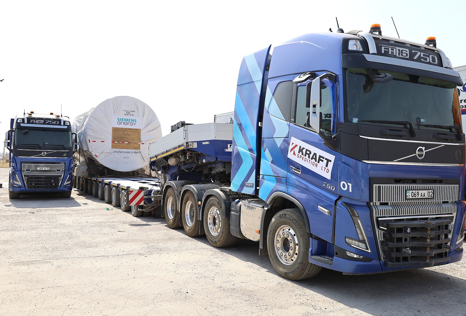 The first gas turbine delivered to the construction site of LLP "CCGT Turkistan"