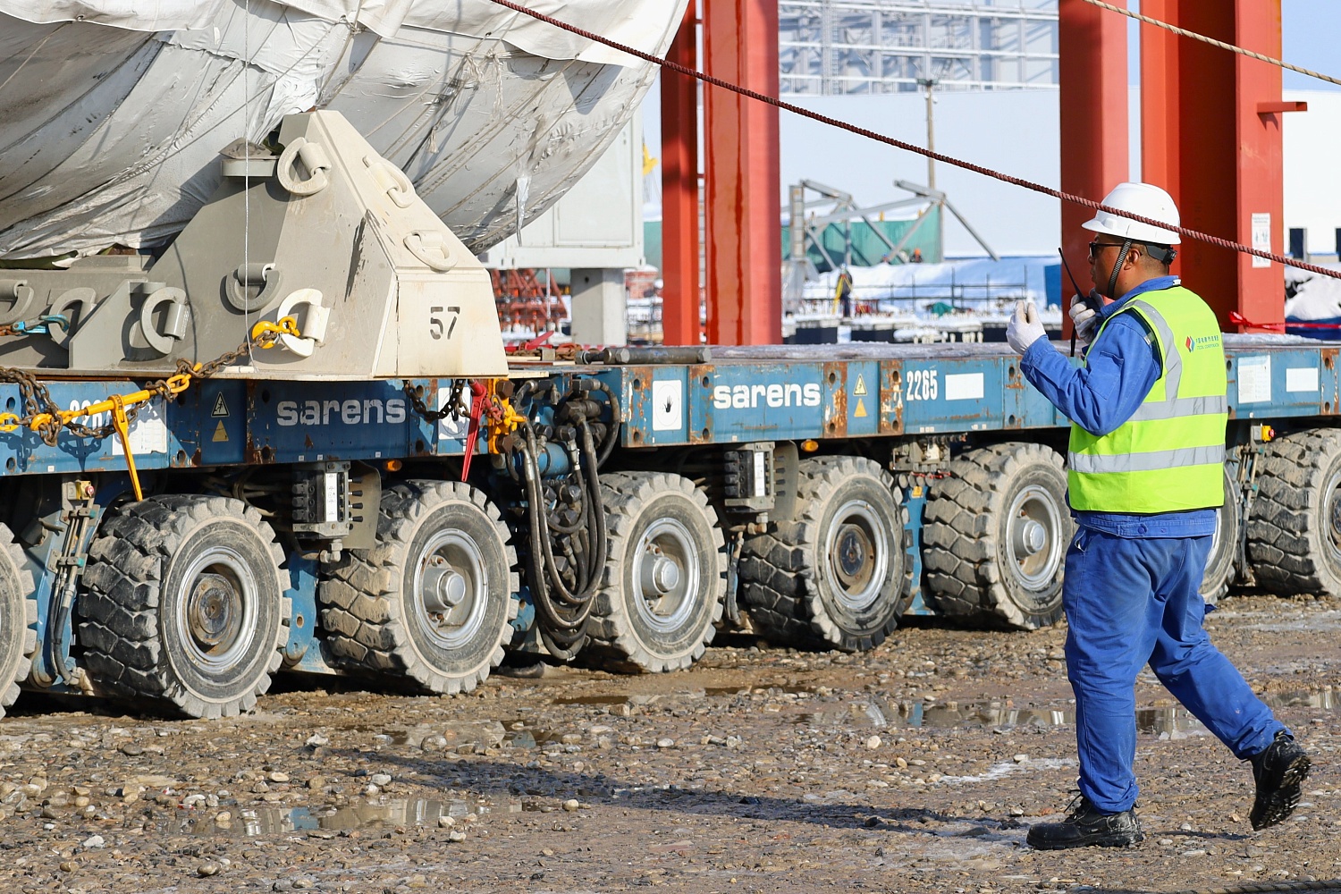 The 4th gas turbine of the CCGT is in place! 